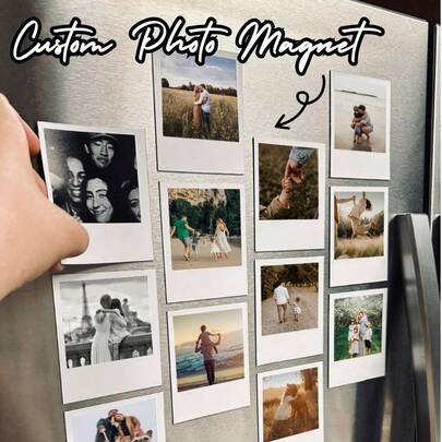 1/3/5 piezas Imán personalizado con foto para refrigerador - Impresión de texto personalizado, múltiples formas (tira/rectángulo/cuadrado) - Imán personalizado único, ideal para decoración de refrigerador, regalos personalizados, múltiples tamaños disponibles - Regalo perfecto para cumpleaños, aniversarios, regalos conmemorativos, regalos de Navidad, regalos del Día de San Valentín, utensilios de cocina