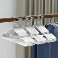 20 Piezas Ganchos para Ropa Perchas de Metal Antiderrapantes 40 CM Que Ahorra Espacio Perchas Ropa para Estándar de Adultos Resistente y Duradera para Camisas Pantalones Vestido y Abrigo - Blanco - Ver 3