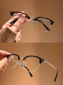 "LILY"Series Blue Light Glasses For Woman, Fashion Computer Glasses On Office Reduce Eye Strain Anti Migraine For Working Reading,Safety Glasses Blue Light Blocking Glasses  Protection Computer Gaming Glasses   Women Cute Light Weight Red Frame Oversized Non Prescription Small Face Square Cat Eye  Reduce Eye Fatigue On Computers, TVs, Phones, And Games, Suitable For Computer Lense Screen Protector Plain Glasses   Clear Lens Glasses Blue Light   Light Blocking Glasses Blue Light Glasses Light Glasses For For Women Men  Light Glasses For    Glasses For Women  99 Blue Light  Glasses For Woman - 銀色 - 查看 1