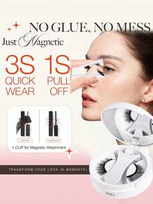 1 Paio Di Ciglia Magnetiche Riutilizzabili, Aspetto Naturale, Ciglia Magnetiche Senza Colla, Ciglia Magnetiche Morbide Facili Da Indossare E Rimuovere, Strisce Di Ciglia, Ciglia Finte