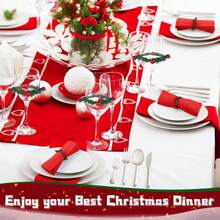 6/12 Pcs Christmas Napkin Rings Holly Berry Napkin Buckle Needles Wreath Pines Red Berries Candle Ring Wreath Holder For Xmas Birthday Wedding Thanksgiving Party Banquet Table Decorations