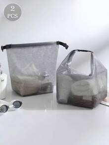 Große wasserdichte Aufbewahrungstasche, Reise Make-up Organizer Handtasche, Kordelzugbeutel für Männer & Frauen, Outdoor Schwimmen Fitness Kulturtasche mit Trocken- und Nassfach