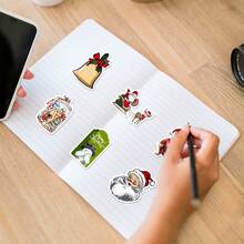 50PCS Christmas Stickers Vinyl Stickers Scrapbook, Journaling, Laptop, Bumper, Skateboard, Water Bottles, Computer, Phone, Cartoon, Hard Hat, Car Stickers And Decals - Multicolor - View 9