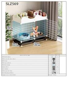 Indoor Dog Cage With Separate Litter Box For Small/Medium Dogs, Corgi & Teddy Pet Dog Kennel Fence - Multicolor - View 27