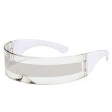 未来感十足的无框PC镜片眼镜，镜面镜架搭配有色镜片——高反射科幻设计，适合俱乐部、音乐节等场合——多场景配饰，未来感十足，派对眼镜，现代美学，经久耐用，反光眼镜，热爱生活人士日常佩戴 - 彩色 - 查看 11