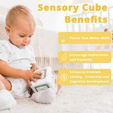 WeRein Busy Cube For Toddlers Montessori 6-Sided Busy Cube For Kids - Interactive Finger Training Toy, Buttons, Levers & Switches, LdealFor Boys & Girls & Perfect Holiday Gift, Entertainment, Playful Design - White - View 7