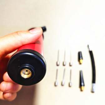 10 piezas Kit portátil de inflador de aire de 8 pulgadas para baloncesto, fútbol, aro de natación, pelota saltarina, juego de herramientas inflables