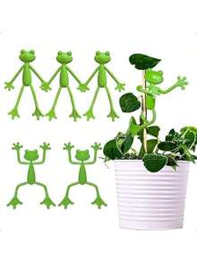 2/4/6/8 piezas Soportes de plantas con forma de rana, macetas lindas de rana que abrazan las plantas con clips de fijación para trepar, dispositivos de sujeción de ramas de plantas con diseño de rana multiusos para decoración de plantas, interior y exterior del jardín