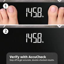 Bathroom Scale For Body Weight, Highly Accurate Digital Weighing Machine For People, Upgraded Batteries Included, Extra Large Backlit LCD And Step-On, Round Corner Design LED Display, Scale With Sturdy Tempered Glass, 400lb - Black - View 3
