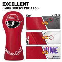 Ciekawe pokrowce ochronne na kije golfowe, akcesoria golfowe i pyłoszczelne, trwałe materiały zapewniają najlepszą ochronę kijów golfowych - Czerwony - Zobacz 8