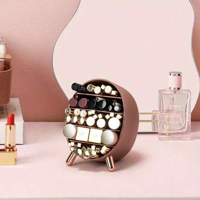 Boîte de rangement pour rouge à lèvres de bureau, rangement tridimensionnel pour cosmétiques, grande capacité, couleur unie, présentoir pour rouge à lèvres