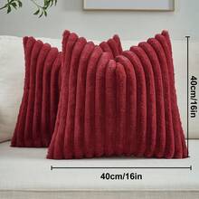 1pc Solid Color Cushion Cover, Multi-Color Options, Warm And Comfortable, Plush Surface, Zipper Closure, Insert Not Included, Fits 12x20/16x16/18x18 Inch, Machine Washable, Autumn Decor, Room Decor, Back To School, School Supplies - Multicolor - View 17