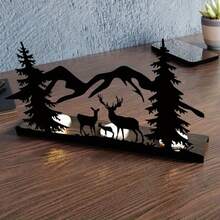 Portavelas decorativo de metal, candelabro de hierro forjado con corte láser, diseño lindo y elegante para velas de té, accesorios de decoración del hogar, regalo, decoraciones navideñas, decoración de habitación, regalos de Navidad