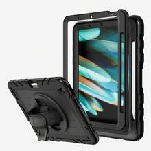 1 个库存保护套兼容 iPad 第 10/9/8/7/6/5/4 代 8.3'' 10.9/11''/ 9.7''、iPad 11(A16 2025) iPad (A16) 11 英寸第 11 代 2025 Galaxy Tab A8 10.5 英寸 2022 带 PET 薄膜 iPad Pro/Air6/Air7 11 2018/2020/2021/2022/2024/2025 防震保护套带铅笔架 [360° 旋转手带] 和支架 - 黑色(附黑色肩帶) - 查看 13