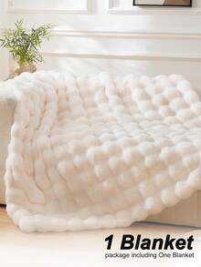 1pc Solid Color Plush Blanket, Available In Multiple Colors, Soft & Warm Faux Fur Luxury Style Throw Blanket, Suitable For Living Room, Bedroom, Sofa And More, Fluffy Long Pile Blanket, Soft & Cozy Sofa Throw, Autumn Decor, Room Decor, Back To School, Study Supplies