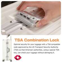 Luggage Travel Suitcase Carry On Luggage PC+ABS Suitcases With Double Spinner Wheels Airline Approved Luggage With TSA Lock 20 Inch,Vacation - Bạc - Xem 6