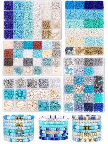 Ocean Series Soft Clay Beads Kit, Summer Sea Beach Style Beads Kit For Jewelry Making, DIY Bracelets Necklace Earrings Unique Creative Crafts, Suitable As Handmade Gift Give Friends