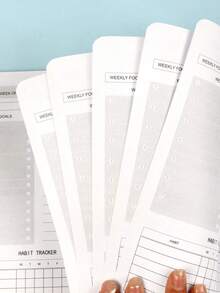 Trees Women's Weekly Planner Notebook, Undated Daily Schedule, Spiral Bound Goal Planner With Habit Tracker - Black - View 5