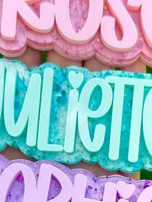 One Piece Of Customized Personalized Keychain/Acrylic Keychain/Diaper Bag Label/Lunch Box Label/Backpack Name Label/General Label/Acrylic Name Label/Autumn And Winter Name Label/Suitable For Birthday Gifts, Back To School Season, Christmas, Easter, Christmas And Other Holiday Gifts,Christmas Gift Supplies - Multicolor - View 5