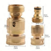 2-Piece Brass Garden Hose Quick Connect Set – 3/4" GHT Female & Male Threads | Heavy-Duty Metal Couplers For Flower Watering, Lawn Sprinklers & Patio Use  (Gold) - 金色 2pcs - 查看 4