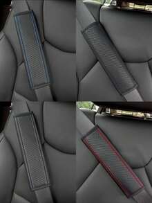 汽车安全带肩垫，压花纤维和PU皮革材质，通用型汽车安全带肩垫，适合全年使用