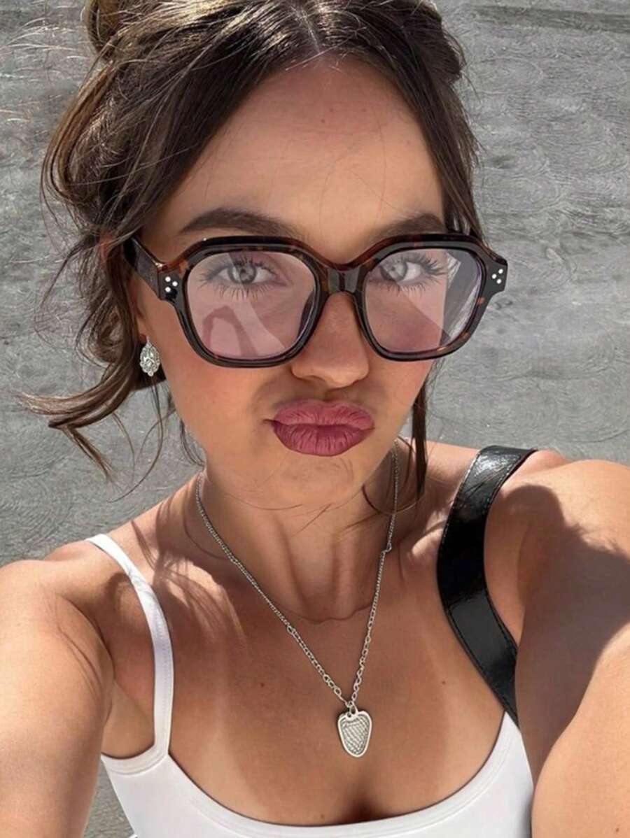 1 Stück Vintage Leoprint Brille für Damen, geeignet für tägliches Outfit-Matching, nicht verschreibungspflichtige Dekorationsbrille für Arbeit, Lesen, Lässig