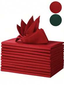 6/12PCS Christmas Decoration Simple Pure Color Towels Fully Washed Thickened Wrinkle Protection For Christmas Party Festival Events Restaurant Kitchen Decoration - Multicolor - View 4
