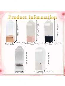 10pcs Portable Transparent Flower Box, Plastic Bouquet Packaging Boxes, Determine, Birthday, Wedding - Multicolor - View 8