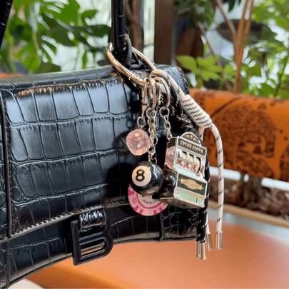 新奇游戏机吊坠、手工绳编包挂饰、幸运薯片袋配件、台球钥匙扣、骰子袋配件、节日礼物、闺蜜礼物、返校礼物