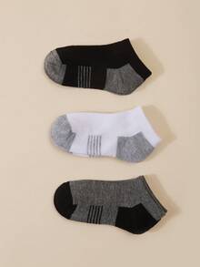 12 双儿童条纹运动短袜，柔软舒适，适合婴幼儿 - 彩色 - 查看 4