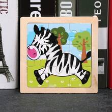 9pcs/6pcs/4pcs Wooden Jigsaw Puzzles, Children Animal & Transportation Cartoon Flat Puzzles, Educational Toys