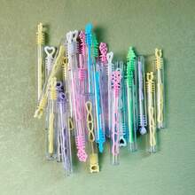 5支彩色多孔心形泡泡棒，户外活动泡泡液用品，营造节日氛围 - 混色 - 查看 10