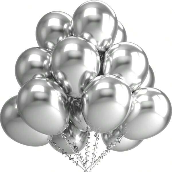 10Pcs/50Pcs/100Pcs 10 Inch Chrome Silvery Green Metallic Helium Balloons For Birthday Wedding Christmas Party Decorations,Chrome Metallic Latex Balloon Garland Arch Kit For Happy Birthday Party Valentine's Day Man And Woman Shower Bridal Wedding Holiday Decoration Party Supplies