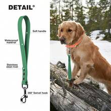 Strapazierfähige PVC Hundeleine - wasserdicht, geruchsresistent, rostfrei, einfach zu reinigende Trainings- und Spazierenleine mit Metallkarabiner, geeignet für alle Hunderassen