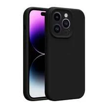 Ốp lưng điện thoại iPhone 17 Pro bằng silicon lỏng có [Bảo vệ toàn diện camera] [Lớp lót sợi siêu mịn chống trầy xước], Ốp lưng điện thoại màu trơn siêu mỏng chống sốc, tương thích với iPhone 17/16/15/14/13/12/11 Pro Max Plus - màu đen - Xem 10