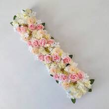 1pc 1m Artificial Rose Wedding Arch Backdrop Flower Wall Decor, Tabletop Center Piece, Wedding Signage, Office Desk, Hotel Lobby Decoration - Multicolor - View 16
