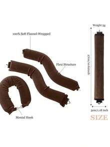 3pcs/4pcs Set No Heat Hair Curler Tools, Convenient Hair Styling Set Includes Foam Hair Rollers, Sleep Curlers, Rubber Curling Rods For Women, Slouchy Wave Sleeping Hair Curler Tube Set, Minimalist European & American Style