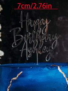 1 Stück individuell gestaltbarer Acryl Geburtstagskuchen Aufsatz, personalisierte Acryl Geburtstagskuchen Dekoration, Jahrestags Dessert Deko, elegant & romantisch, Heimdekoration, Erinnerungsstück - Gold- und Silber-Kuchenanhänger - Übersicht 12