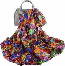 100% Mulberry Silk Scarf For Women Lightweight Long Scarves Beach Wraps Cover Up -Travel Photography Scarfhalloween - 藍紅貓 - 查看 5