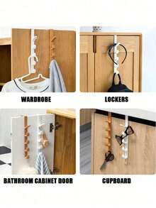 Over The Door Hooks, Metal Door Hooks For Hanging, Over The Door Purse Organizer For Door Coat Hanger, Back Of Shower For Hanging Towel Rack Clothes, Hat, Bathroom, Closet Rack Hanger Backpack Handbag Door Hook - White - View 3