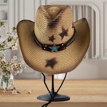 Elevate Your Beach Look With Our Beach Star Straw Cowboy Hat Collection In  Colors - Light Brown - View 1