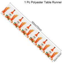 1 件 Aperol Spritz 桌旗 - 充满活力的橙汁设计，带有柑橘片和绿叶，涤纶/亚麻材质，非常适合家庭、厨房、餐厅、节日派对和咖啡桌装饰，节日餐桌装饰 | 柑橘饮料设计 | 耐用桌布，桌旗装饰