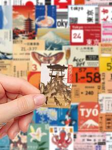 50 Stücke japanische Reisekultur Aufkleber für Laptop, Gepäck, Helm, Sammelalbum, Dekoration, DIY Graffiti Aufkleber