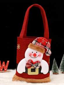 Túi quà tặng búp bê Giáng sinh, Túi đựng đồ ăn nhẹ, Túi quà tặng vải lanh Giáng sinh có thiết kế khóa kéo, Túi quà tặng Giáng sinh có dây rút hình ông già Noel, người tuyết, tuần lộc 3D dễ thương, Túi quà tặng Giáng sinh bằng vải có thể tái sử dụng, Thích hợp cho các bữa tiệc và ngày lễ - Nhiều màu - Xem 12