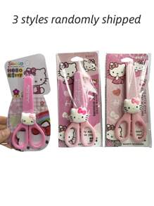 Sanrio 1/2 pezzi Forbici in acciaio inossidabile a forma di Hello Kitty, articoli di cartoleria carini, forbici per artigianato, set di forbici multiuso per tessuti - perfetti per ufficio, cucito, forniture per l'arte, regali di San Valentino