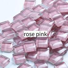 100 g/opakowanie 1 cm kwadratowy materiał mozaikowy w jednolitym kolorze jest używany do ręcznie robionych wazonów, podstawek, lampek dekoracyjnych i luster ściennych - 100g Mozaika - Zobacz 21