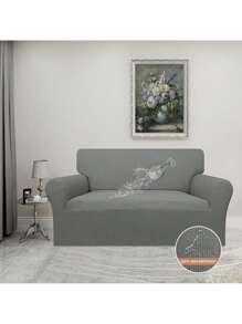Funda de Sofá de Jacquard Elástico Impermeable - Tamaños 1, 2, 3 Personas y Kit de 3 Piezas | Protector de Muebles a Prueba de Fugas, Esencial para Familias con Niños, Propietarios de Perros y Gatos | Material Duradero que Resiste Raspones, Manchas de Café, Jugo y Pelos, Se Ajusta a Sofás Rectos o con Brazos | Perfecta para Uso Cotidiano, Fiestas en Casa o Espacios donde los Mascotas Duermen en el Sofá - Gris - Ver 6