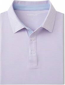 Golf Shirts For Men - Moisture Wicking Short Sleeve Performance Sport Casual Striped Collared Mens Polo Shirt-2025 - Sọc tím - Xem 8