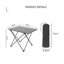 TARKA Masă pliabilă pentru camping în aer liber, petrecere, picnic, grătar, birou pliabil portabil, masă portabilă din aluminiu ultraușoară de înaltă rezistență - Negru - Vizualizare 9
