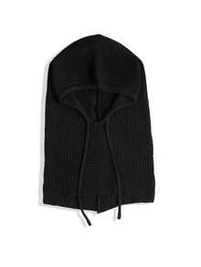 1 szt. Zimowe damskie szaliki z kapturem, szydełkowane, jednokolorowe, dzianinowe, ściągane sznurkiem, kominiarka, zimowa, ciepła czapka, czapka typu beanie, czapka typu bomber